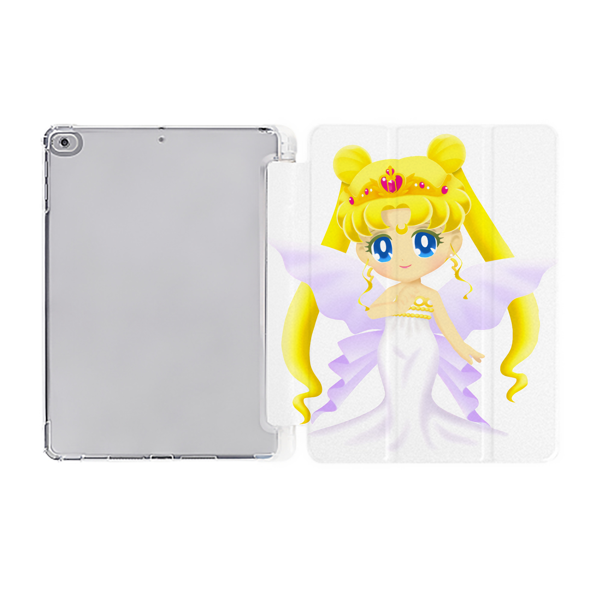 （画像用） 美少女戦士セーラームーン 愛野 美奈子 あいの みなこ Sailor Moon Aino Minako IPad ケース ペン収納付き 三つ折りスタンド PUレザー×シリコン 対応機種9.5/10.5/10.9インチ